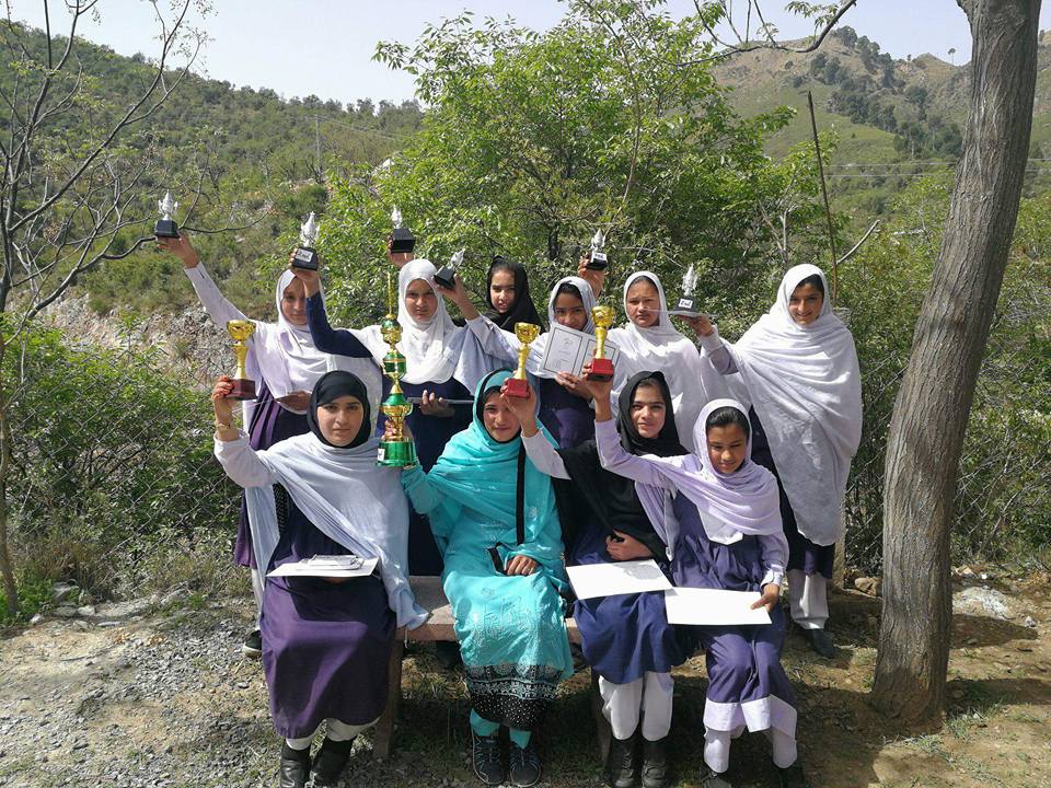 Girls studying